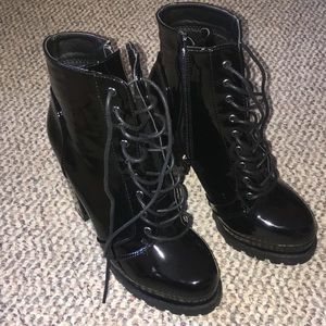 Black Pleather Heeled booties